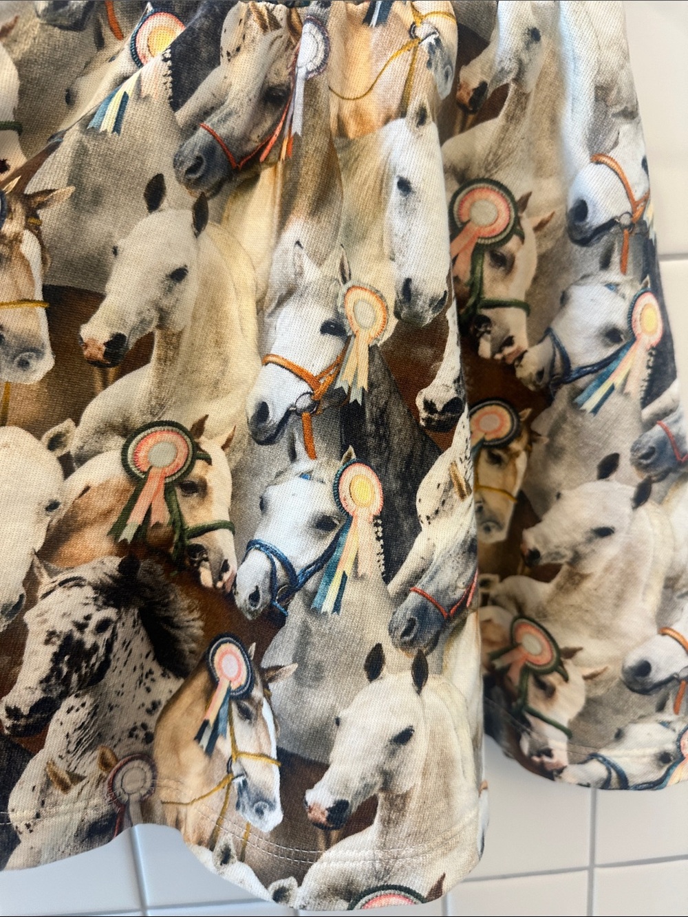 EUC Molo Girls Horse-Print Skirt, 100% okeo-tex cotton